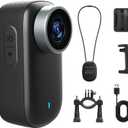 4K Thumb Action Camera,Mini Body Cam Hands Free Recording POV Worn Portable Camcorder for Bike Cycling, Pet,Travel,Work(32G-Card, Black)