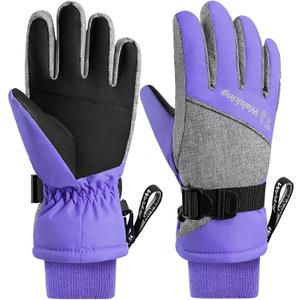 Kids Winter Gloves-3M Thinsulate Snow Waterproof Ski Cold Weather Insulated Outdoor Snowboard Gloves for Boys Girls Youth (Small(Fits: 6~9years old), Purple)
