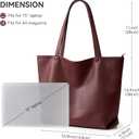 WLLWOO Soft Vegan Leather Tote Bag for Women Large Casual Hobo Handbags Zipper Shoulder Work Daily Weekender Travel Purse