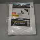 6' x 8' Extra Heavy-Duty White Poly Tarp  12 Mil Thick, Waterproof, UV-Resistant Polyethylene with Reinforced Edges, Double-Stitched Hems, and Rustproof Grommets