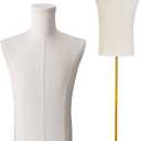 Adjustable Male Dress Form Mannequin with Golden Metal Stand for Clothes Window Display