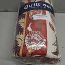 DJY Queen Size Quilt Sets, Burgundy Floral Quilt Set Queen 3 Pieces Red Boho Bedspread Coverlet Set with 2 Pillowcases Soft Lightweight Microfiber Bedding for All Season (96"x90")