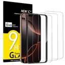 NEW'C 3 Pack Designed for iPhone 17/17 Pro,iPhone 16 Pro Screen Protector (6.3 inches), Enhanced Tempered Glass Protection with easy installation tool included, Case Friendly