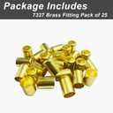 25 PCS 7327 Hose Ferrules Brass Fitting, 0.625in ID x 1in Long Repair Ferrules for Air Hose, Acetylene Hose, Use with Crimper Tool Kit