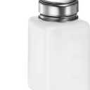 HARFINGTON 4PCS 180ML(6oz) Push Down Alcohol Dispenser Pump Liquid Press Empty Bottles Refillable Container for Acetone Cleanser Nail Polish Remover, White (1.7 Ounces)