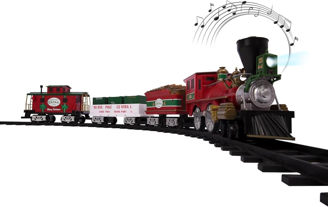 Lionel North Pole Central Ready-to-Play Freight Set, Battery-powered Model Train Set with Remote