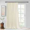 StangH Extra Wide Velvet Pinch Pleated Curtains for Sliding Door, Super Soft Ivory White Light Dimming Room Dividers Luxury Thermal Window Drapes for Living Room Nursery, W62 x L84, 1 Panel