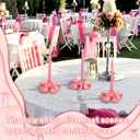 Mumufy 3 Pcs Large Pink Bow Candle Holder Candlestick Holder Decorative Candle Stand Centerpiece for Wedding Dining Party Decor Home Table Decoration Photo Prop Fit 0. 95 Inch, 5. 5 x 4. 84 Inch