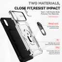 2 x Hitaoyou for iPhone Xs Max Case with Camera Cover & Kickstand Military Grade Shockproof Heavy Duty Protective Magnetic Case for iPhone Xs Max 6.5'' Silver