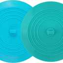 tifanso 2 Pack 6 Bathtub Tub Drain Cover Stopper, Large Silicone Suction Bathroom Drain Plug Hair Stopper, Bathroom Accessories for Kitchen and Laundry (Teal+aqua)