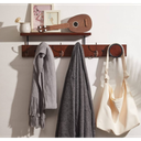 UWAET Coat Rack Wall Mounted with Shelf 27.5 Inch Length Wall Hanging Shelf Bamboo Coat Hooks with 6 Hooks for Entrance, Living Room,Bedroom, Bathroom (6 Hooks)
