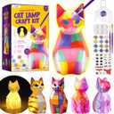 Paint Your Own Cat Lamp Kit, Arts and Crafts for Kids Ages 8-12, Art Supplies Painting kit for Kids 6-12, Cat Night Light Toys Girls Boy Birthday Christmas Gifts for Kid Ages 3 4 5 6 7 8 9 10 11 12+