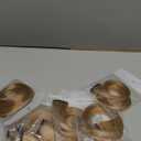 FESHFEN Colored Clip in Hair Extensions - 10 PCS Light Brown Highlighted Hair Piece Straight Synthetic Clip in Hairpieces for Women 22 inch