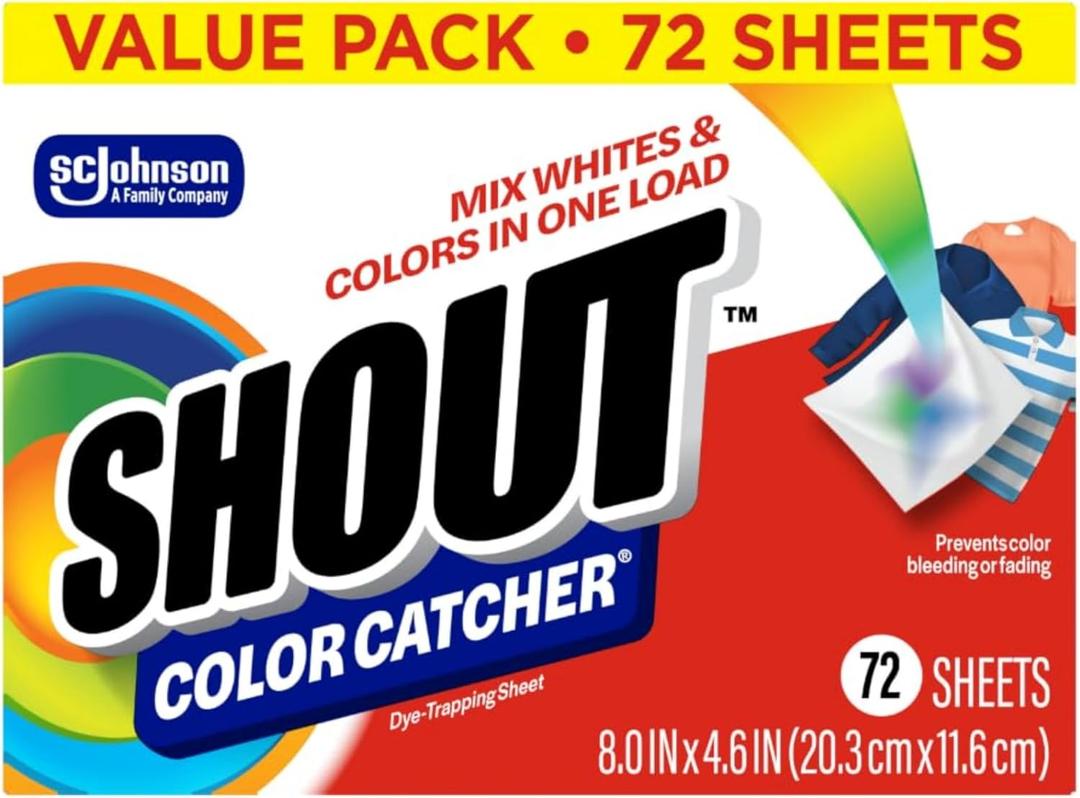 Shout Color Catcher Sheets for Laundry, Maintains Clothes Original Colors, 72 Count