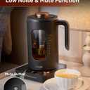 Electric Tea Kettle, INTASTING Glass Electric Kettle with tea Infuser and Precise knob temperature control, 1200W Fast Heating, BPA-Free, Easy to Clean, 1 Liter (Dark Gray)