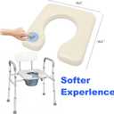 Soft Commode Seat Cushion, U-Shape Padding for Bedside Chairs & Raised Toilets, 16.5 Inch Width, Waterproof (Beige)