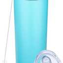 20 oz Skinny Tumbler with Lid and Straw,Stainless Steel Vacuum Insulated Tumbler Cup Double Wall Leak-proof Coffee Mug,Travel Thermal Water Tumbler for Home,Office,Outdoor (Baby blue,1)