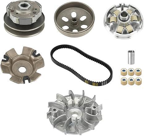 Fit for Gy6 150cc Clutch Assembly Kit, High Performance Clutch Set, Fit for Gy6 125cc/150cc 4-Stroke Engine Scooter ATV, Including Front Clutch Variator and Rear Clutch Assembly with 842 belt