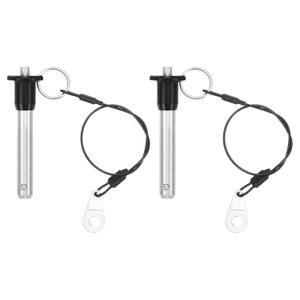 uxcell 2 Pcs Quick Release 3/8" x 2" Ball Locking Pin with Push Button, 304 Stainless Steel, Silver