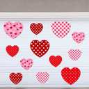 Relaxweex 12 Pcs 12 Inch 8 Inch Valentine's Day Garage Door Magnets Magnetic Heart Garage Door Decor Valentines Car Magnet Sticker Decorations for Refrigerator Decor(Classic)