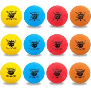Pandahero 12-Pack Mini Knee Hockey Balls for Indoor Play Toys Gifts for Toddler Kids Boys Girls Soft Foam Balls for Floor Hockey & Mini Sticks