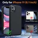 Magnetic for iPhone 11 Phone Case-Compatible with MagSafe-Carbon Fiber Texture-Slim Military Grade Drop Protection Phone Case for iPhone 11 6.1", Black