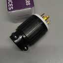 ENERLITES NEMA L14-20P Locking Plug Connector for Generator, Twist Lock Male Plug, 20 Amp, 125/250 Volt, 3 Pole, 4 Wire Grounding, Industrial Grade Heavy Duty, UL Listed, 66421-BK, Black