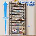Simple Trending 12 Tier Shoe Rack Holds 60 Pairs, Sturdy Tall Shoe Organizer, Heavy Duty Large Metal Stackable Shoe Shelf for Entryway, Closet, Bedroom, Black