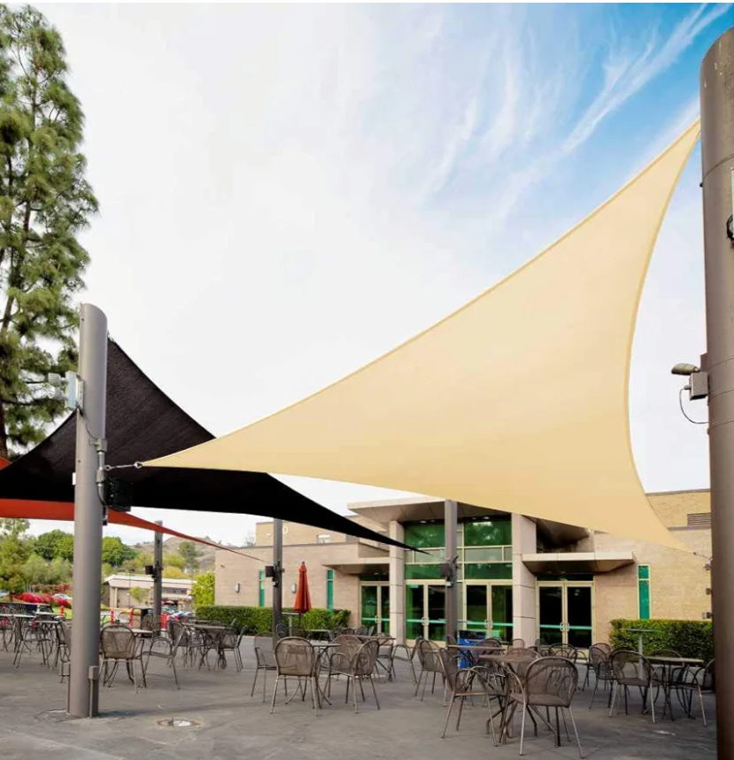 Royal Shade 16' x 16' x 16' Beige Triangle Sun Shade Sail Order to Make RSTAPRT10, UPF50+ 95% UV Blockage, 200GSM Commercial Standard Heavy Duty