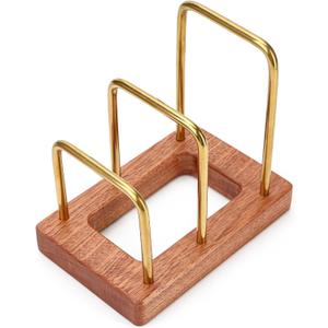 Chopping Board Rack with Wood Base  Multi Layer Kitchen Organizer Stand for Cutting Boards Pot Lids, Baking Trays Pans and Plates Cabinet Storage Divider Accessory Home Countertop or Inside Cabinets