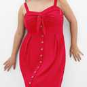 City Chic Women's Plus Size Dress - Sweetly Tied Midi (Red, XXL)