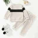 Little Boy Clothes Long Sleeve Sweatshirts+Casual Pants 2PC Fall Winter Outfits 3-8 Years (Beige)