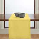 Solino Home Linen Sunshine Yellow Table Runner 72 Inches Long - 100% Pure Linen Double Hemstitch Table Runner 14 x 72 Inch for Dresser, Dining, Spring, Summer