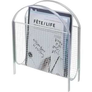 MyGift Magazine Rack, Floor Freestanding Magazine Holder for Bathroom Bedroom Office, Books Newspapers File Mail Organizer, Mid Century Modern Decor Wire Storage for Tablets and Documents