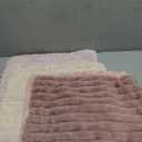 MIULEE Faux Fur Plush Decorative Throw Pillow Covers 18x18 Set of 4, Valentine's Day Cute Modern Soft Romantic Fuzzy Striped Cushion Covers Girl for Sofa Couch Bed Living Room Cozy Home Decor,Pink