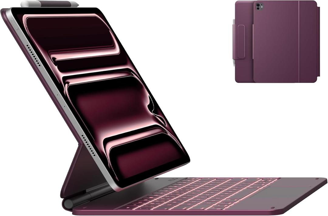 typecase Keyboard Case for iPad Pro 13-inch (M5 2025 / M4 2024), Magic Keyboard with 11 Colors Backlight, Keyboard Case with Pencil Holder, Multi-Touch Trackpad, Easy-Set Magnetic Stand, Raspberry typecase Keyboard Case for iPad Pro 13-inch (M5 2025 / M4 2024), Magic Keyboard with 11 Colors Backlight, Keyboard Case with Pencil Holder, Multi-Touch Trackpad, Easy-Set Magnetic Stand, Raspberry