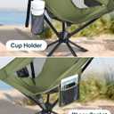 Docusvect Swivel Portable Camping Chair for Adults, Fast Setup, Lightweight & Small Folding Chair with Cup Holder, Side Pocket and Carry Bag - Support 330 LBS