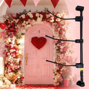 Christmas Garland Hanger for Front Door Frame,Garland Hanger for Front Door FrameAdjustable ''18-66 Heavy-Duty Holder for Wreaths,Lights,Damage-Free No-Drill Design.