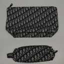 Travel Makeup Bag for Women, Large Capacity Checkered Cosmetic Bags, Portable Pouch Open Flat Toiletry Bag, Make up Organizer