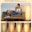 EDISHINE LED Corner Floor Lamp, 57.5" Minimalist Dimmable Sleek Light, Adjustable Height, Tall Floor Lamps for Living Room, Bedroom, Office, 3000K Warm White Light, White