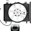 BOXI Radiator Condenser Cooling Fan Assembly Fits for Toyota Yaris 2007 2008 2009 2010 2011 2012 2013 2014 Hatchback/Sedan 16711-21110 620-549 621620
