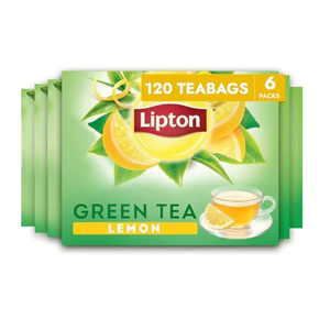 Lipton Lemon Green Tea Bags, Flavored, Unsweetened Teabags for Hot Tea or Iced Tea with Caffeine and Flavonoids, 120 Total Tea Bags (20ct - Pack of 6)