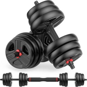 Adjustable Dumbbells, 20/30/40/55/60/70/80/90lbs Free Weights Dumbbells Convertible 2 or 3 in 1 Set Used as Barbell, Kettlebells, A Pair of Lightweight for Home Gym