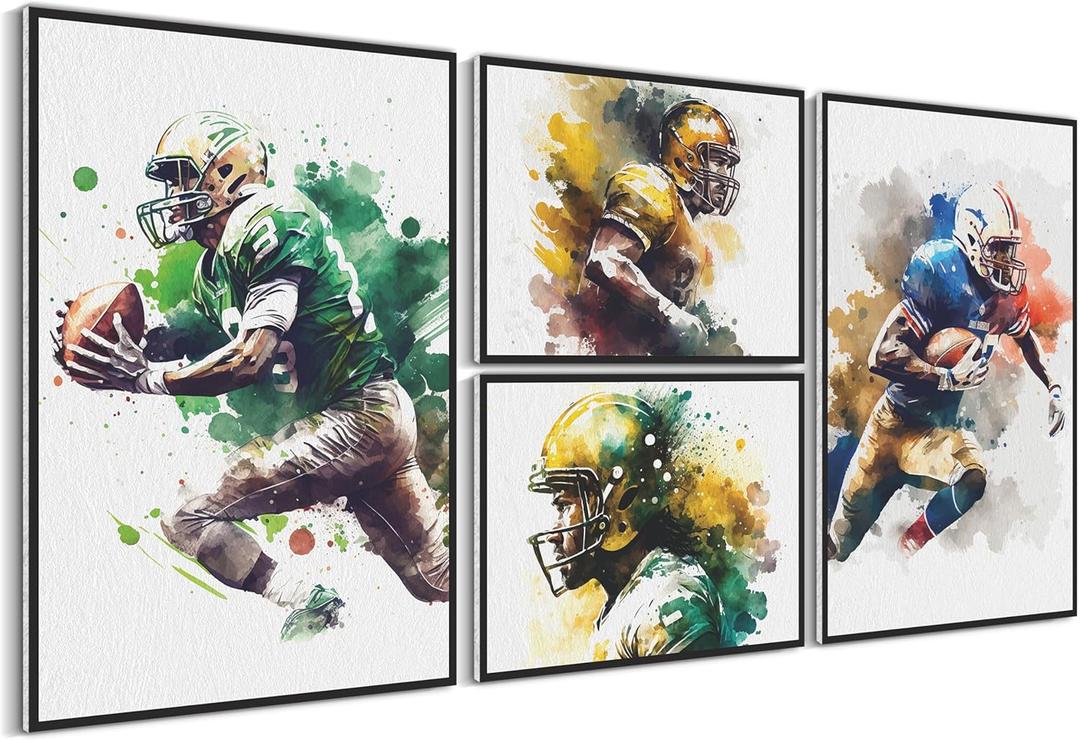 American Football Decor - Illusion Framed Wall Art, Football Posters