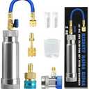 GallopMax R134A & R1234YF & R410A AC Oil Dye Injector Kit with R134A Quick Coupler R1234YF Quick Coupler R410A Adapter 2 Oil Checkers 2 oz Measuring Cup