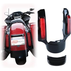 LED Rear Fender Fascia Set,Fender Extension Kit with Integrated Stop Tail Turn Signal Lights for Harley Davidson Touring Road King, Electra Glide, Road Glide, Street Glide 2014-2023 Accessories