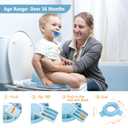 MCGMITT Potty Training Toilet Seat for Toddlers Boys Girls, Portable Baby Toilet Folding Kids Potty Chair Cover with Splash Guard for Travel, Including 3 Non-Slip Feet and Storage Bag (Blue)