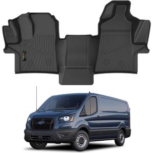 Floor Mats Custom for Ford Transit 2022-2025 2026 | (All Models w/Vinyl Floors) All Weather TPE Rubber 1st Row Anti-Slip Floor Liners for Ford Transit 150 250 Accessories- 1 PCS