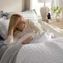 Bedsure Quilts Twin Size - Lightweight Bedspreads Twin Size with Basket Weave Pattern, Soft Quilt Bedding Set, White Comforter Set Coverlet for All Seasons with 1 Pillow Sham (68" x 86") | Skin-Friendly Soft, All-Season Comfort, Breathable, Lightweight, Machine Washable