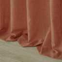Terracotta Linen Curtains 90 Inches Long, Back Tab Boho Farmhouse Semi Sheer Bohemian Window Curtain Panels for Living Room Bedroom, Rust Cool Maximalist Decor,Cortinas Para Salas Modernas,52"W x 90"L (Pack of 2), Terracotta